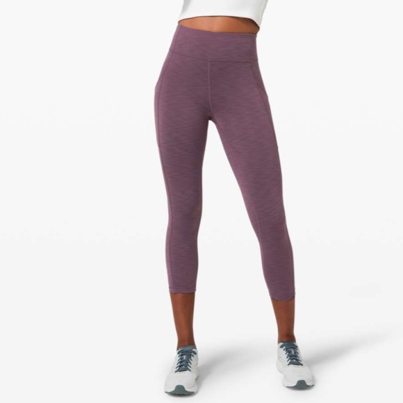 Lululemon Invigorate High-Rise Crop 23" Heathered Black Currant Size 6